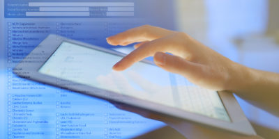 Medicine doctor working with modern digital tablet-pc. Medical network concept